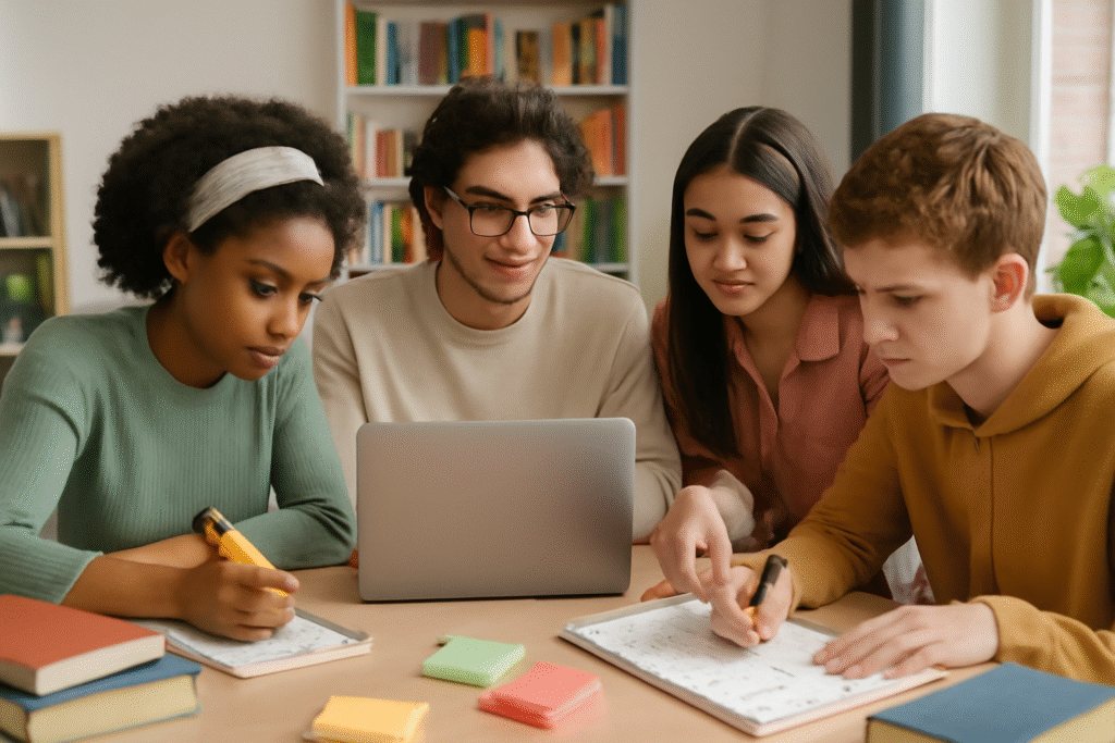 Young adult creating a personalized skill development learning plan using digital tools in 2025