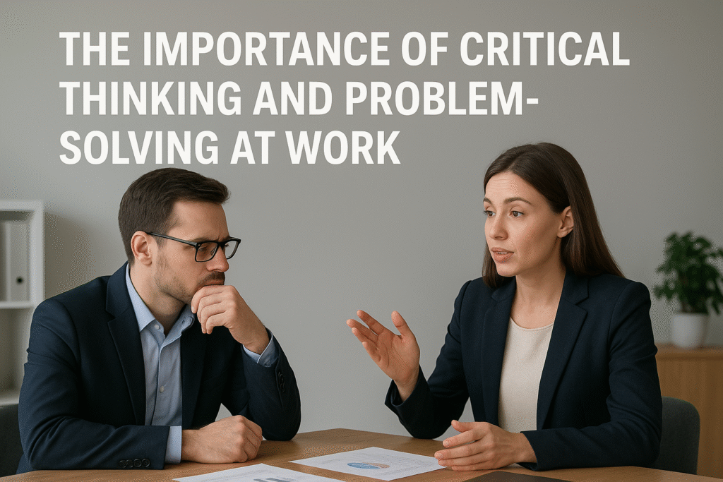 Professional team using critical thinking and problem-solving at work